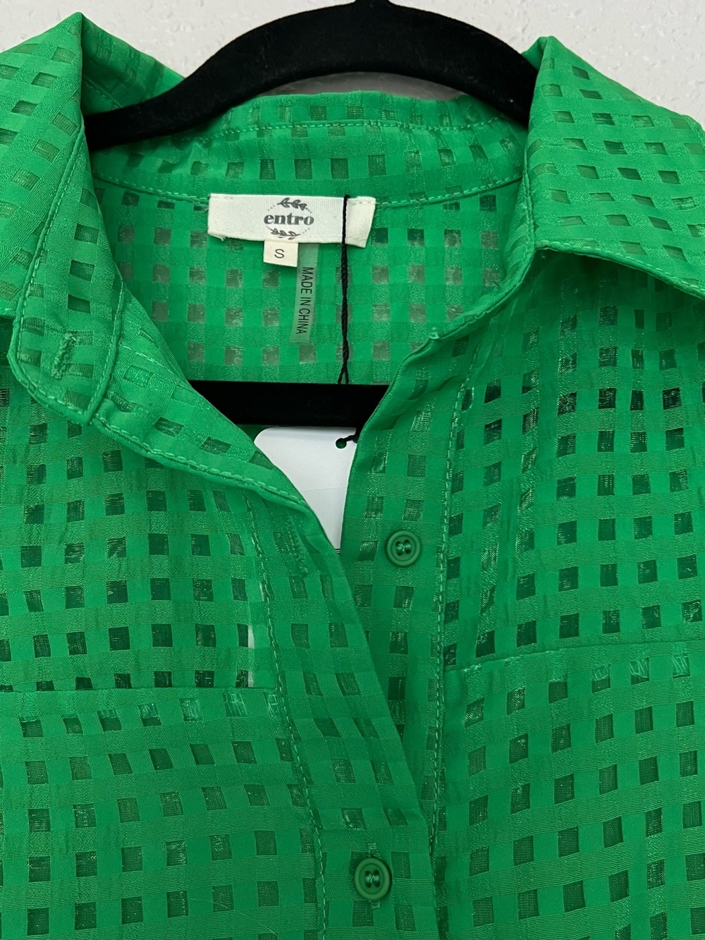 entro Green Eyelet Midi Shirt Dress - Picture 3 of 14